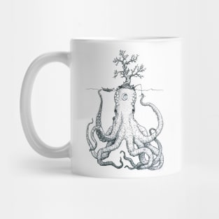 Kraken Island Ink Drawing Mug